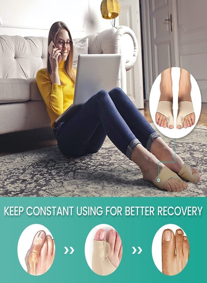 Trujve 1 Pair Unisex Bunion Corrector Washable Silicone Gel Pad Toe Separator with Relief Gel Pad Cushion, Toe Brace, Spacers, Fits with Shoe and Socks for Men and Women - Image 5