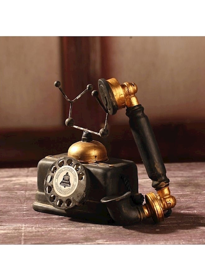 Retro Telephone Model Brown/Gold 19x10x16cm - Image 3