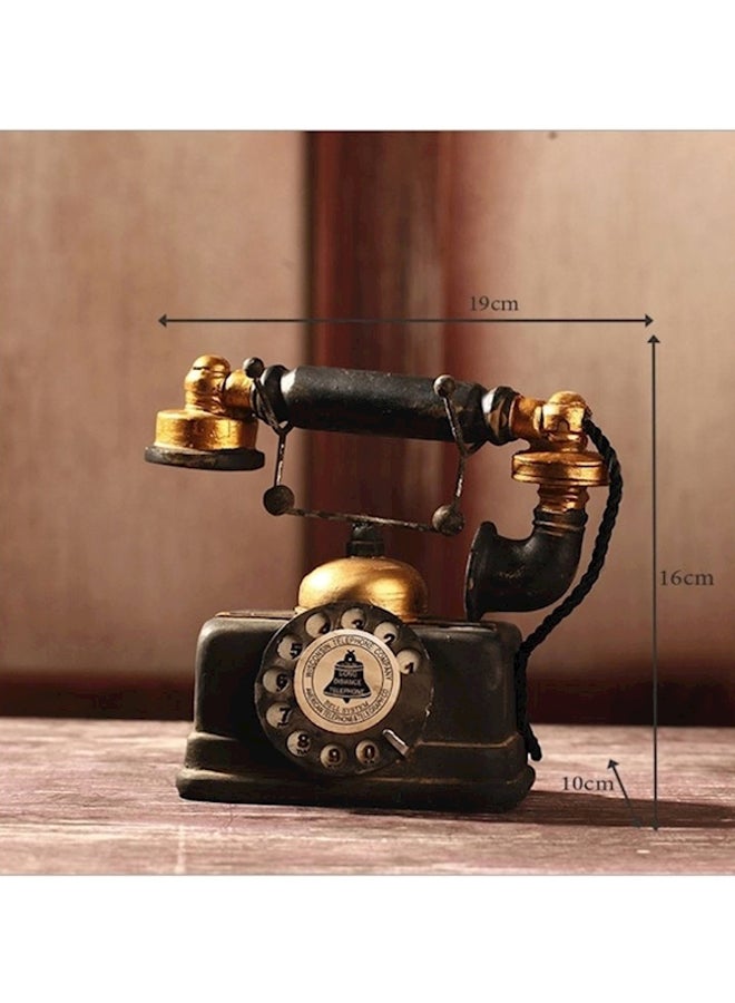 Retro Telephone Model Brown/Gold 19x10x16cm - Image 4