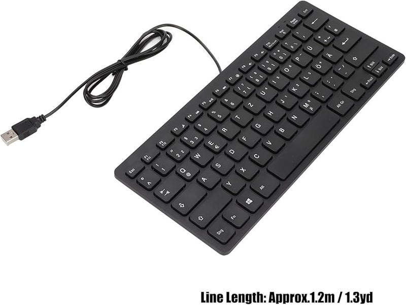 German Layout Wired USB Compact 78 Key Multi Language Keyboard For Laptop Desktop - Image 3