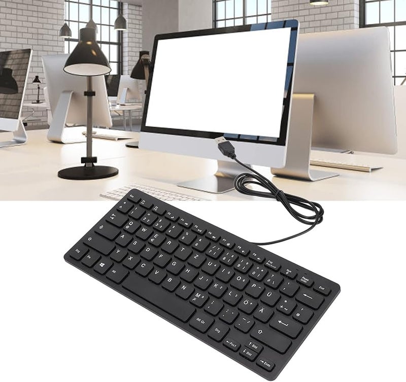German Layout Wired USB Compact 78 Key Multi Language Keyboard For Laptop Desktop - Image 4