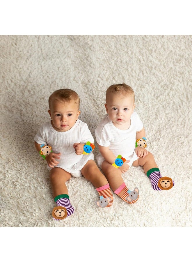 Yeeeasy Baby Rattle Cotton Socks and Wrist Rattle Strap Set, Infant Toys 0 3 6 9 12 Months, Baby Gifts for Boys and Girls, Develop Babies Sensory Toys - Image 5