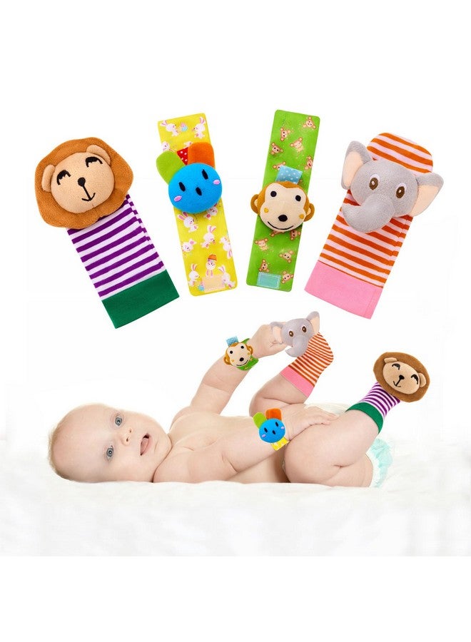Yeeeasy Baby Rattle Cotton Socks and Wrist Rattle Strap Set, Infant Toys 0 3 6 9 12 Months, Baby Gifts for Boys and Girls, Develop Babies Sensory Toys - Image 1