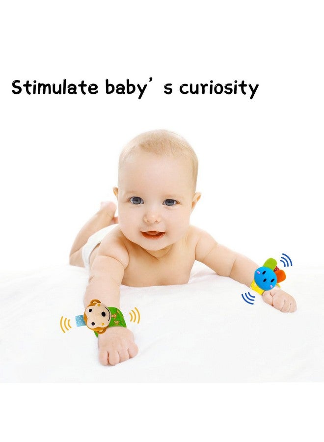 Yeeeasy Baby Rattle Cotton Socks and Wrist Rattle Strap Set, Infant Toys 0 3 6 9 12 Months, Baby Gifts for Boys and Girls, Develop Babies Sensory Toys - Image 2