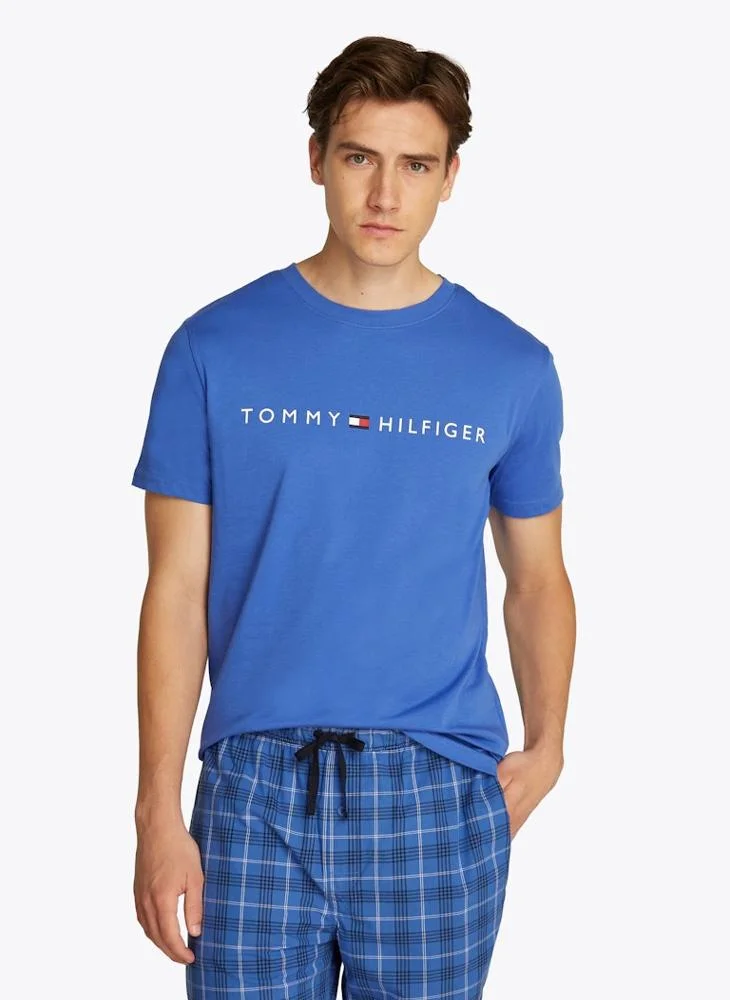 تومي هيلفيغر Logo Crew Neck Short Sleeve T-Shirt
