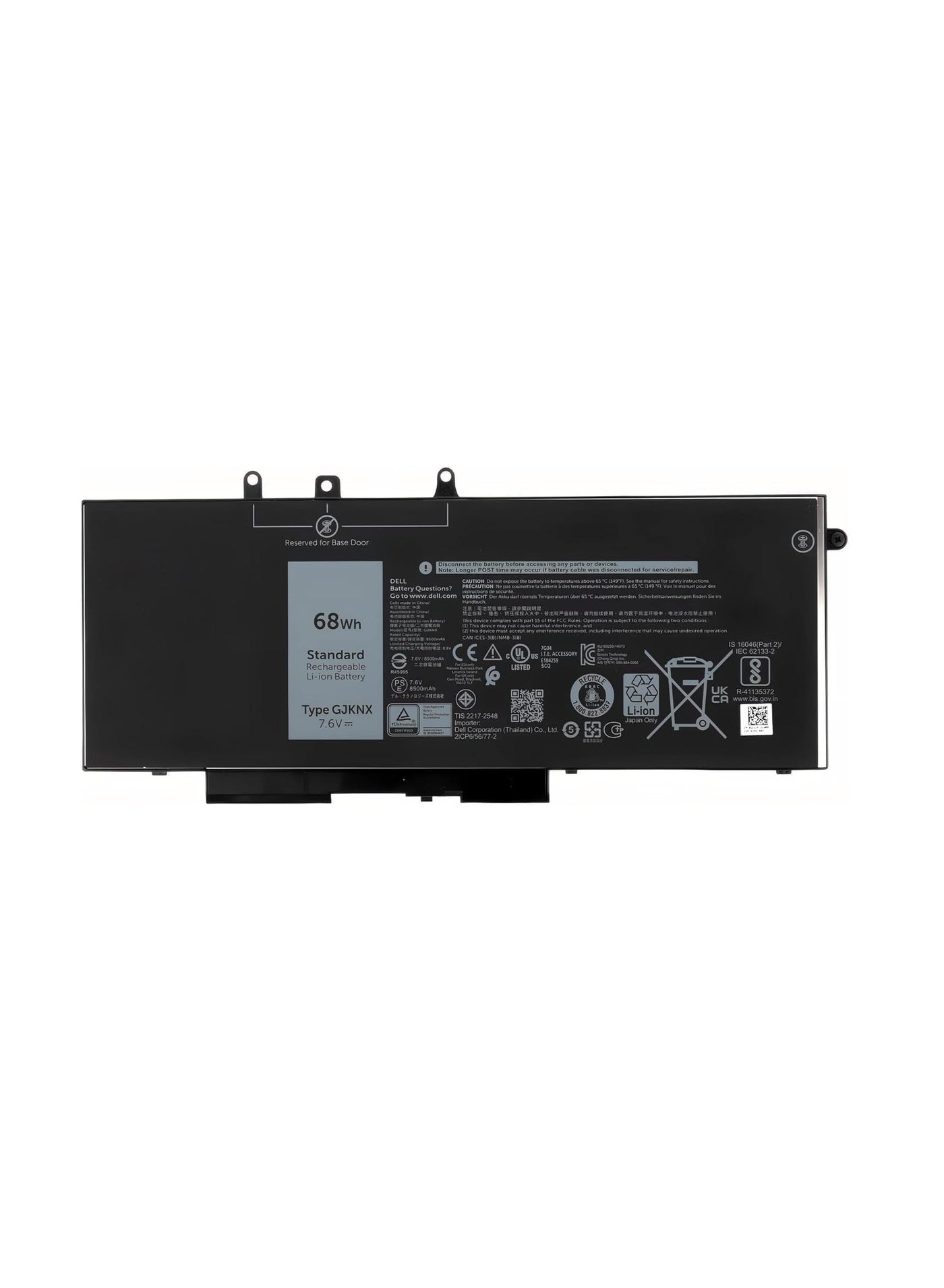 Terabyte Replacement Laptop power Battery GJKNX 68Wh 4 Cell 8500mAh //Latitude 5580 5480 5280 5290 5590 5490 5491 5495 5591 Precision 3520 3530 Type GJKNX GD1JP FPT1C KCM82 MT31P