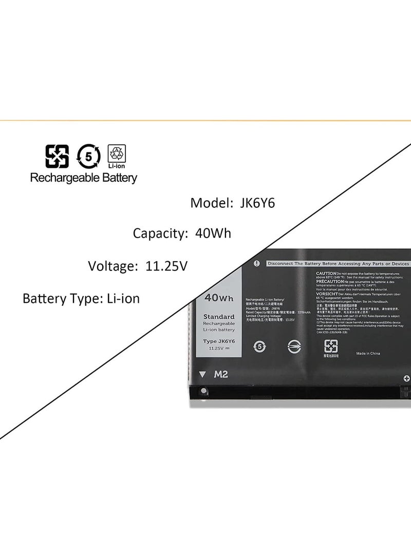 Terabyte REPLACEMENT K6Y6 Laptop Battery Compatible for Dell Latitude 3410 3510 Vostro 5300 5401 5501 Inspiron 5300 5401 5408 5501 5508 5400 7405 7300 7500 2-in-1 Silver C5KGSeries 6 CF5RH H5CKD 11.25V 40Wh 3Cell - Image 2