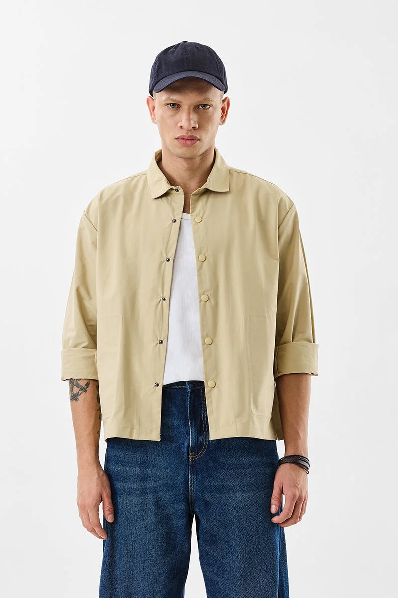 SNITCH Regular Fit Beige Jacket
