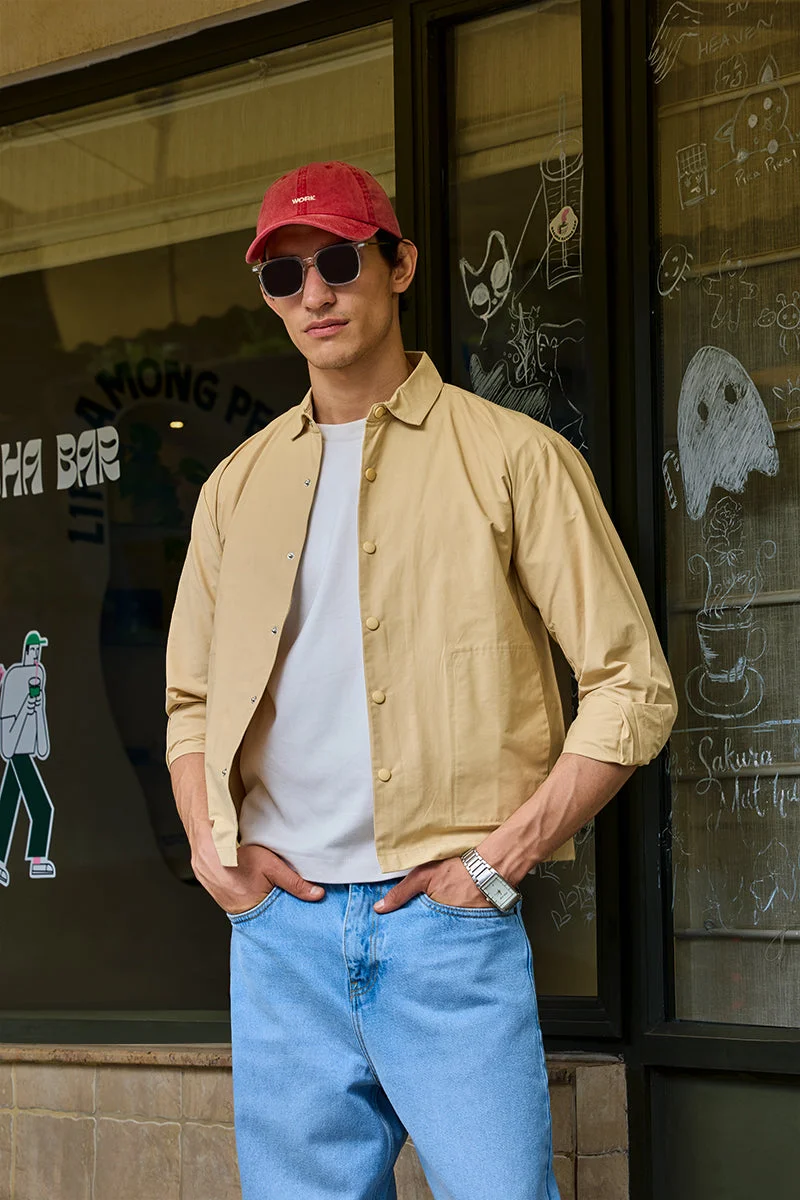 SNITCH Regular Fit Beige Jacket