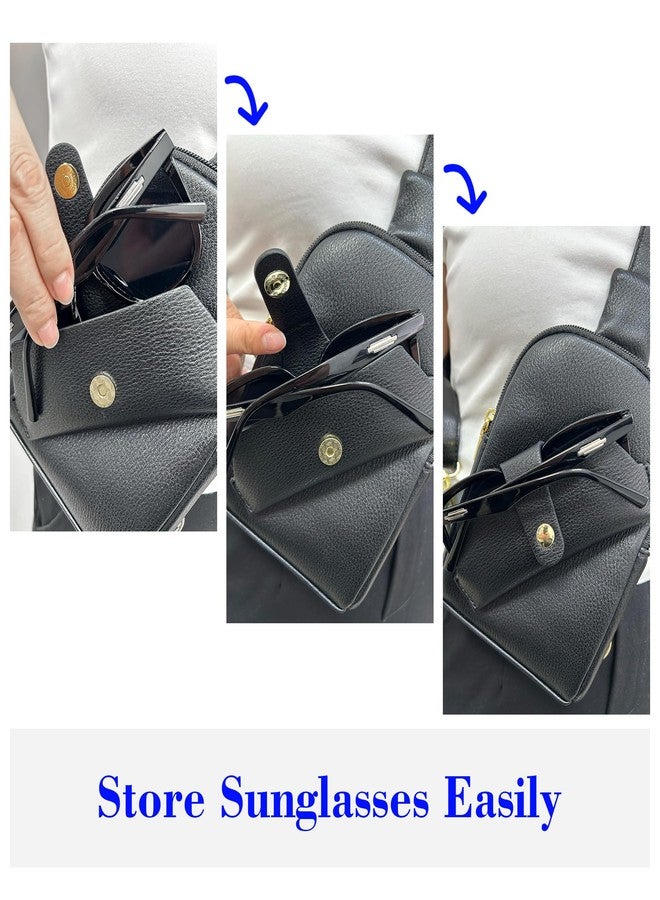 INICAT Travel Small Crossbody Sling Bags Valentines Day Gifts Women Her Cross Body Purses Vegan Leather Birthday(Black Large) - Image 3