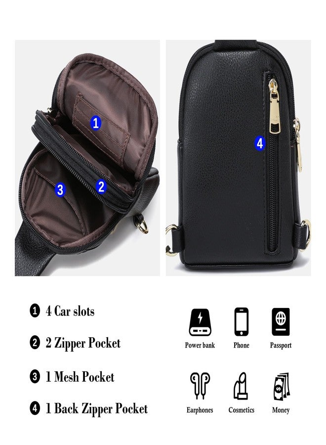 INICAT Travel Small Crossbody Sling Bags Valentines Day Gifts Women Her Cross Body Purses Vegan Leather Birthday(Black Large) - Image 4