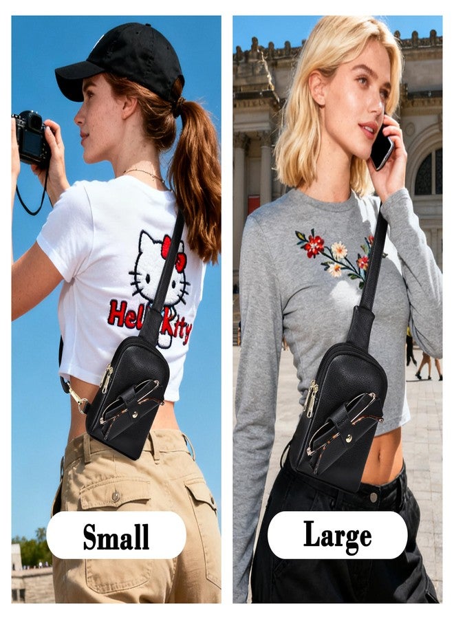 INICAT Travel Small Crossbody Sling Bags Valentines Day Gifts Women Her Cross Body Purses Vegan Leather Birthday(Black Large) - Image 5