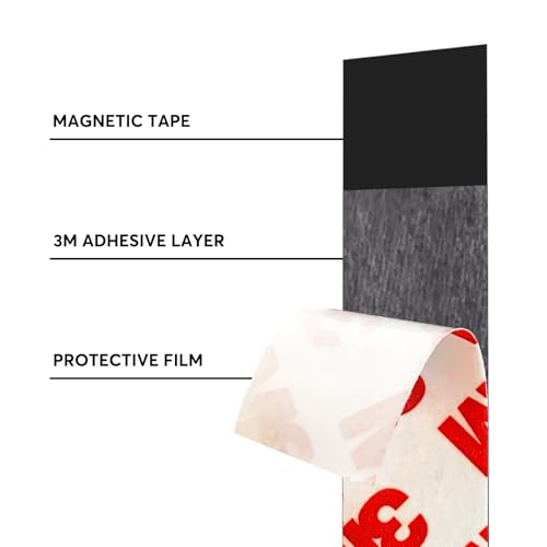 CHUNNIAO 0.012" Thin Magnetic Tape 1 Roll (30'L x 0.6" W),Adhesive Backed Strips for Photo Paper,Pictures Display On Fridge,White Board,Weak Magnets for ONLY Lightweight Craft - Image 3