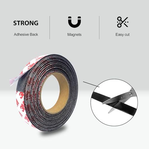 CHUNNIAO 0.012" Thin Magnetic Tape 1 Roll (30'L x 0.6" W),Adhesive Backed Strips for Photo Paper,Pictures Display On Fridge,White Board,Weak Magnets for ONLY Lightweight Craft - Image 4