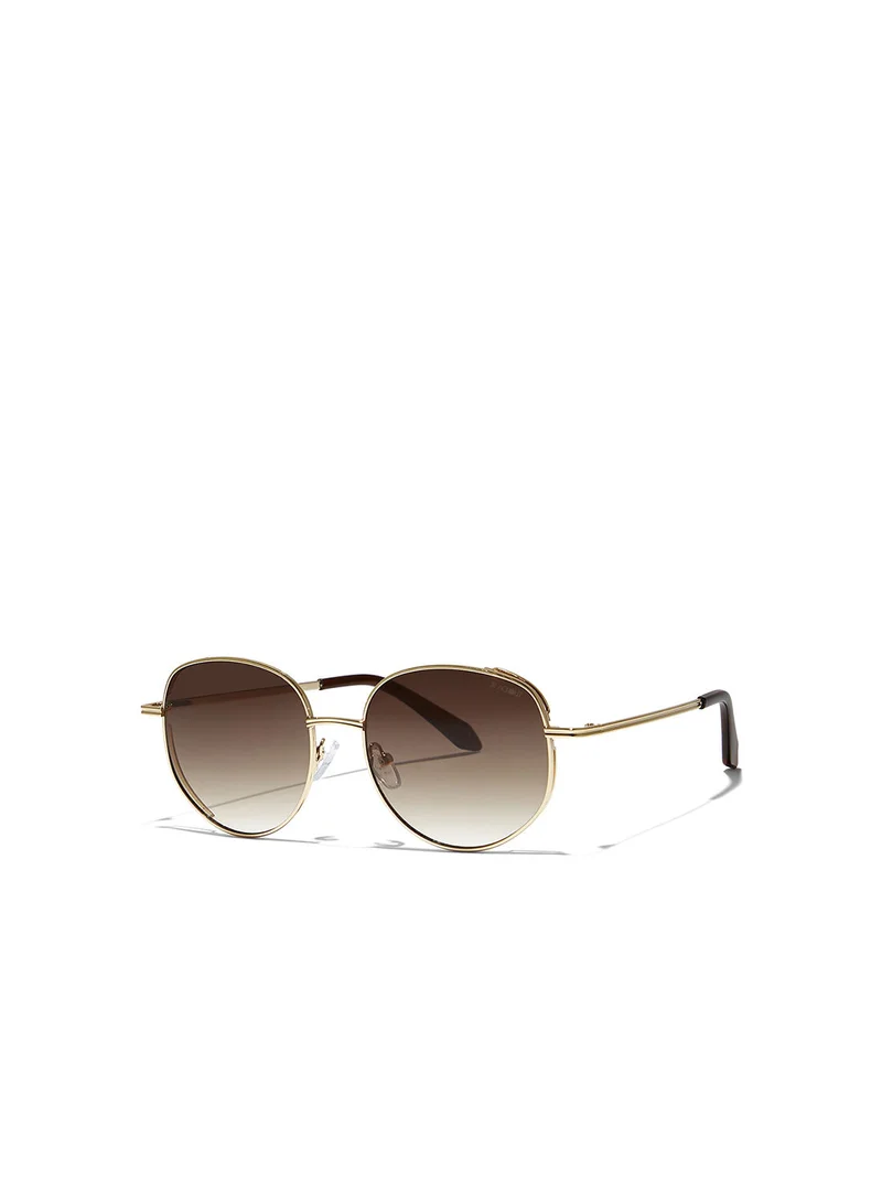 Blackout Olivine,Women Sunglasses, Geometric Sunglasses, UV Protection: UV400 (Gold,Brown)