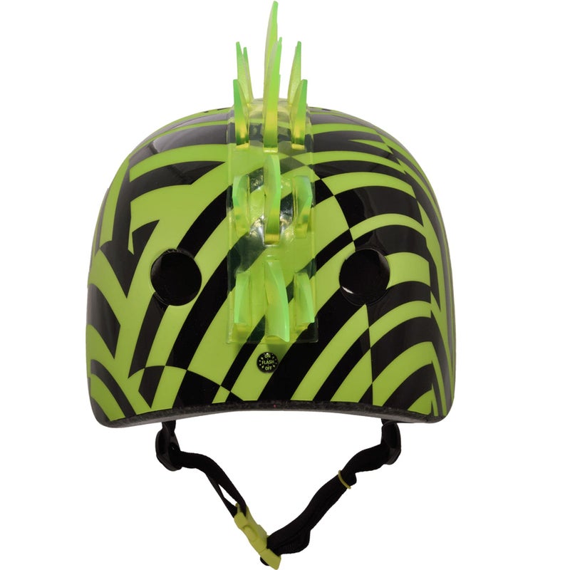 Krash unisex teen Krash Mohawk Bike Youth Helmet, Dazzle Green LED, One Size US - Image 3
