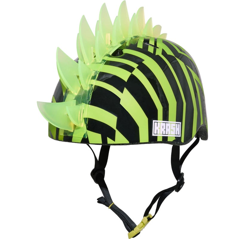 Krash unisex teen Krash Mohawk Bike Youth Helmet, Dazzle Green LED, One Size US - Image 1