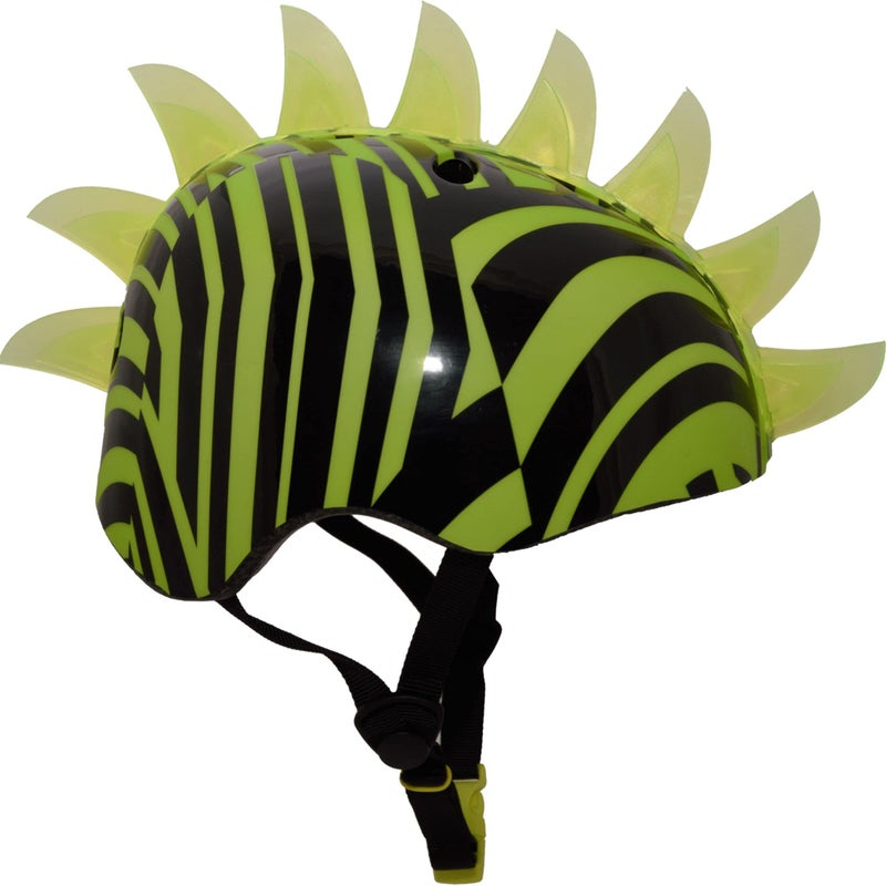 Krash unisex teen Krash Mohawk Bike Youth Helmet, Dazzle Green LED, One Size US - Image 4