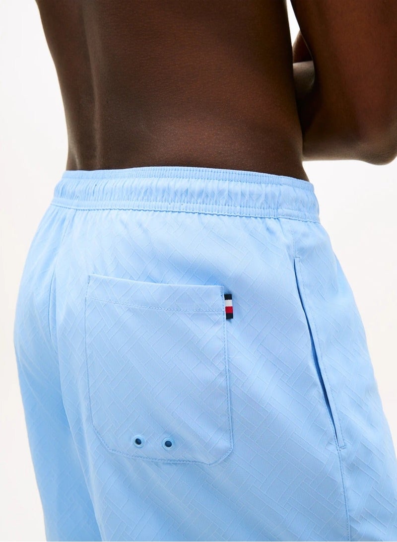 TOMMY HILFIGER Essential Flag Jacquard Mid Length Swim Shorts - Image 3