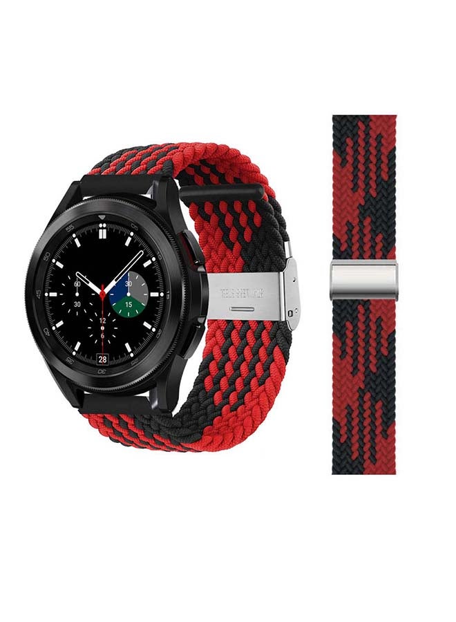 Perfii Adjustable Braided Band For Samsung Galaxy Watch4 Black/Red - Image 1