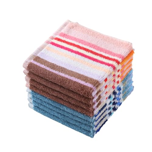 Oeleky Kitchen Dishcloths for Washing Dishes, Ultra Absorbent Dish Rags, Cotton Cleaning Cloths Pack of 8, 12x12 Inches (Wide Stirpe, 12x12 inch) - Image 1