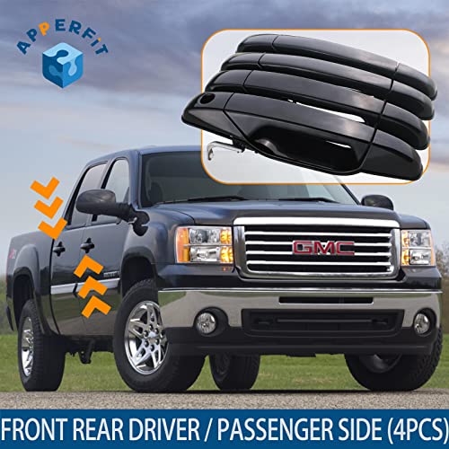 APPERFiT Upgraded Exterior Door Handles Black Compatible with 2007-2013 Chevy Chevrolet Silverado 1500 2500 3500 Suburban Tahoe Avalanche, GMC Sierra Yukon, Cadillac Escalade - Image 5