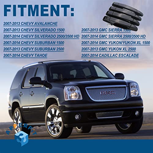 APPERFiT Upgraded Exterior Door Handles Black Compatible with 2007-2013 Chevy Chevrolet Silverado 1500 2500 3500 Suburban Tahoe Avalanche, GMC Sierra Yukon, Cadillac Escalade - Image 4