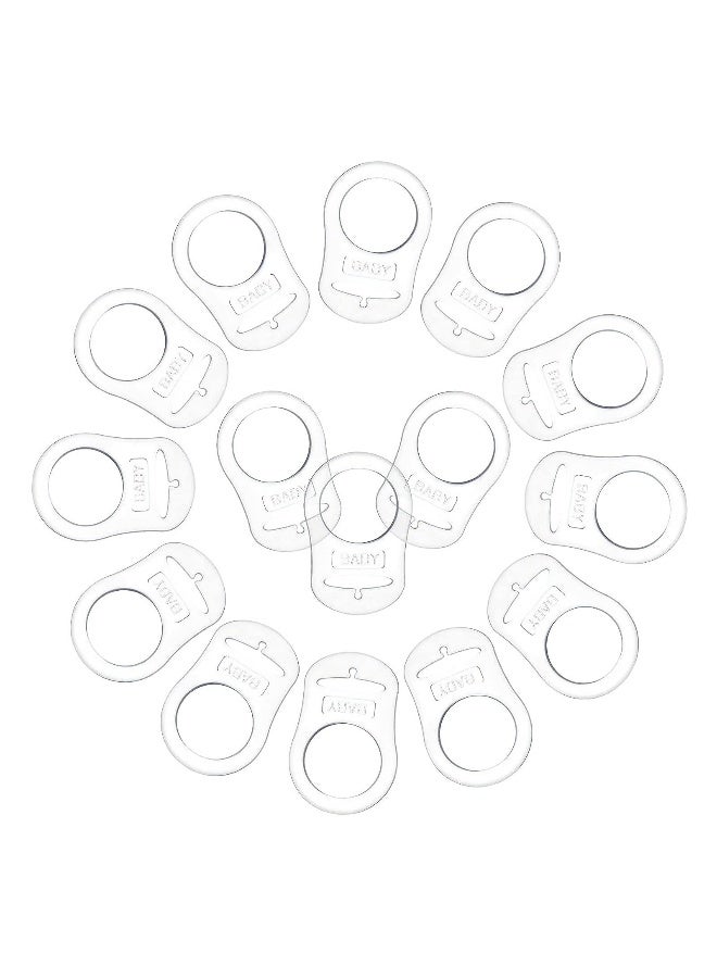 Soft Silicone Baby Pacifier Clips Holders Transparent Silicone Adapter Rings Holder Baby Nipple Rings Baby Pacifier Soother Teething Ribbon Clip 15Pcs - Image 1