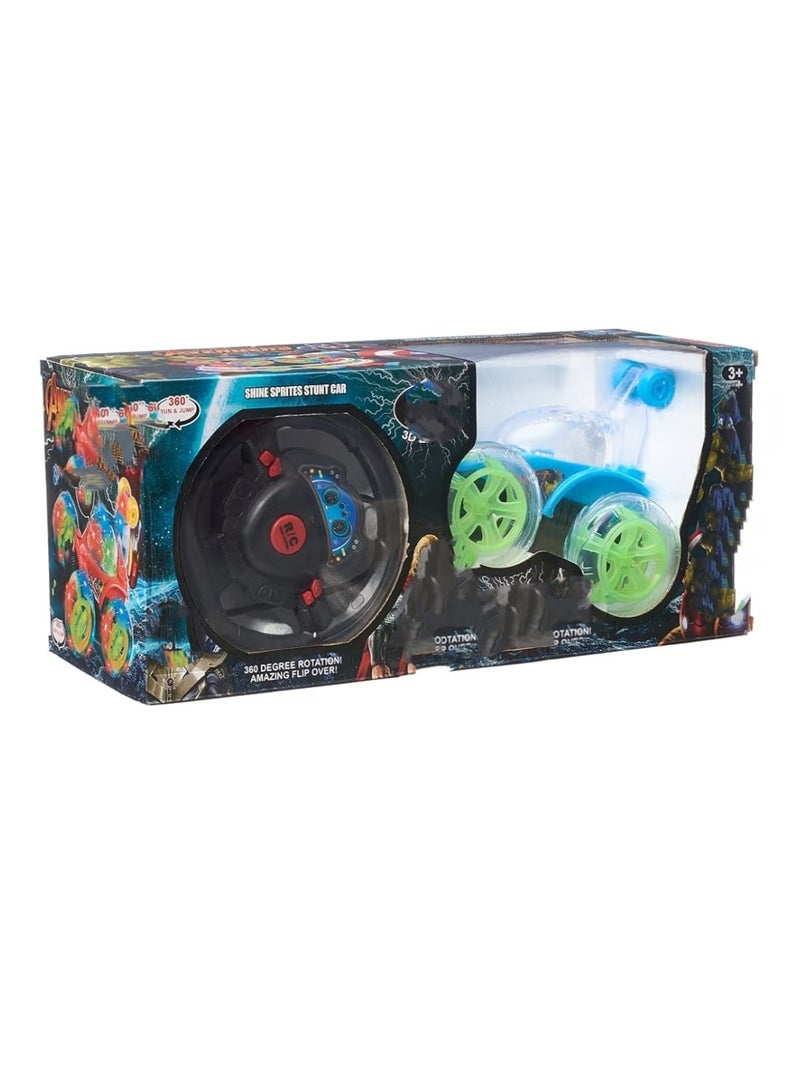 سيارة بهلوانية بجهاز تحكم عن بعد ، سيارة بهلوانية تدور 360 درجة مع اضواء ملونة ومفتاح موسيقى، قابلة لاعادة الشحن للاولاد والبنات - Image 2