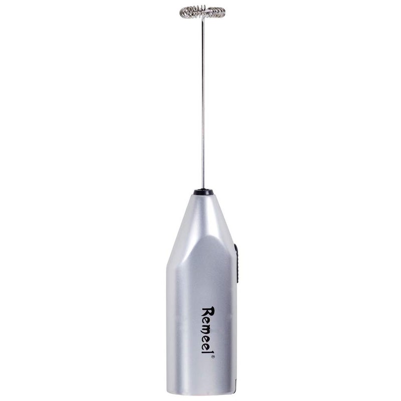 Remeel Handheld Milk Frother with Stainless Steel Whisk Portable and Powerful Foam Maker for Morning Coffee Latte Cappuccino Hot Chocolate Silver