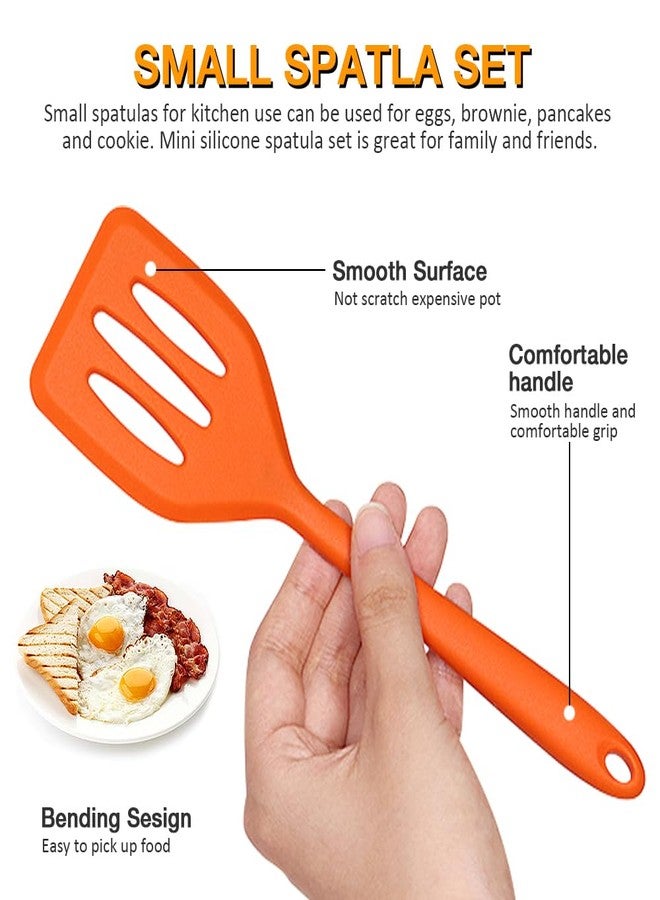 Pharamat 5 Pcs Small Silicone Spatula, Mini Slotted Turner, Small Serving Spatulas for Egg, Steak, Pancake - Image 3