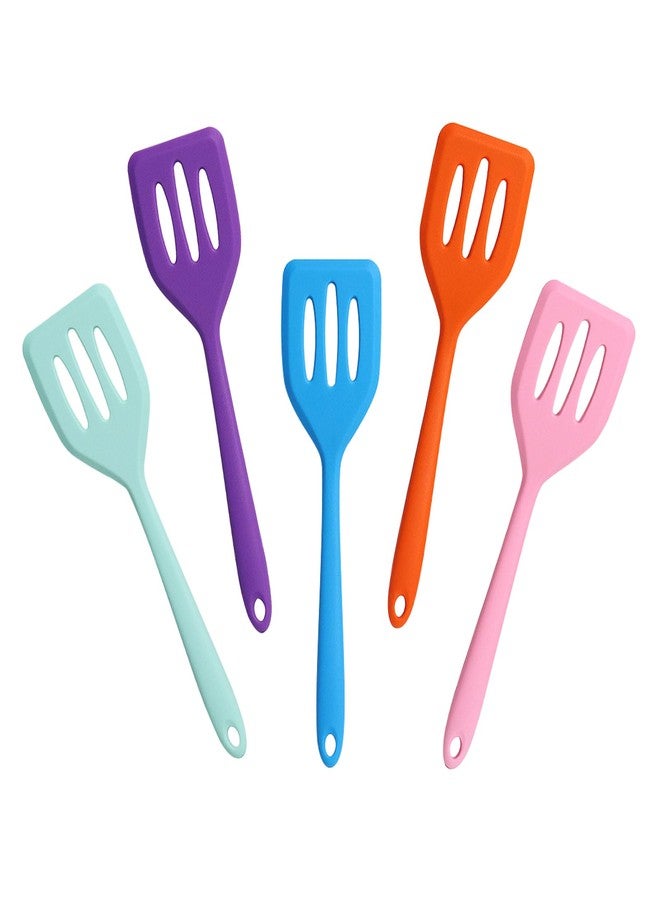 Pharamat 5 Pcs Small Silicone Spatula, Mini Slotted Turner, Small Serving Spatulas for Egg, Steak, Pancake - Image 1