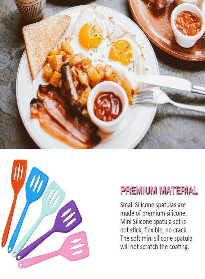 Pharamat 5 Pcs Small Silicone Spatula, Mini Slotted Turner, Small Serving Spatulas for Egg, Steak, Pancake - Image 5
