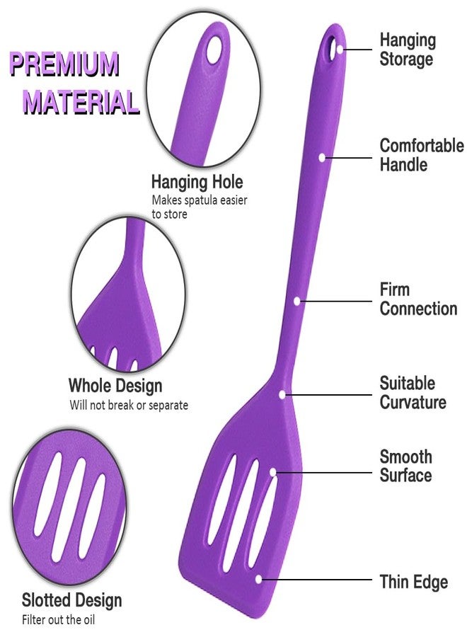 Pharamat 5 Pcs Small Silicone Spatula, Mini Slotted Turner, Small Serving Spatulas for Egg, Steak, Pancake - Image 4