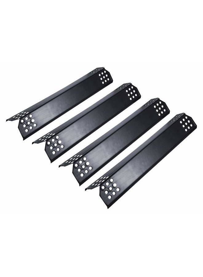 Unicook Porcelain Grill Heat Plate 14.56" L, Gas Grill Replacement Parts, 4 Pack Grill Heat Shield Tents, Grill Burner Cover, Flavorizer Bars, Flame Tamer for BBQ Gas Grill - Image 1