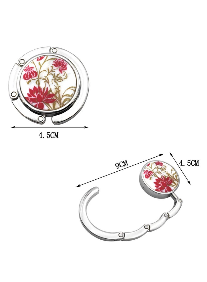 SYOSI حاملات حقائب اليد، مجموعة من 4 خطافات محفظة لتخزين حقائب اليد على الطاولة، خطاف ديكور قابل للطي، حامل حقيبة يد للنساء، ألوان مختلطة - Image 5