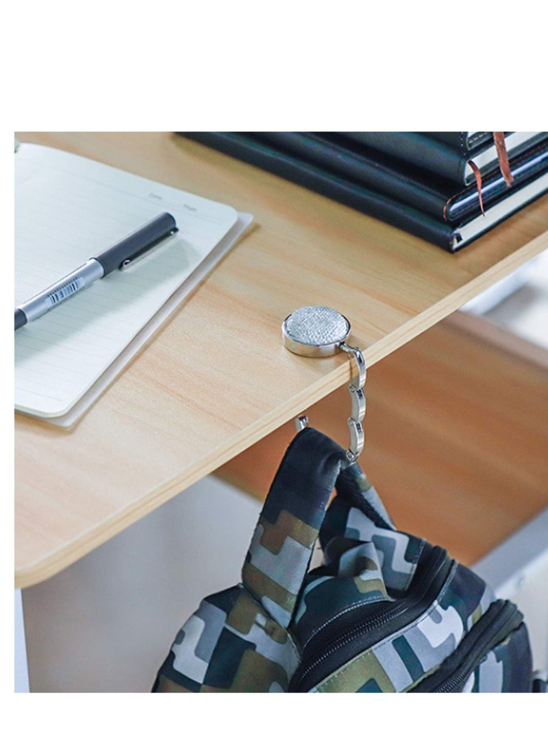 SYOSI حاملات حقائب اليد، مجموعة من 4 خطافات محفظة لتخزين حقائب اليد على الطاولة، خطاف ديكور قابل للطي، حامل حقيبة يد للنساء، ألوان مختلطة - Image 3