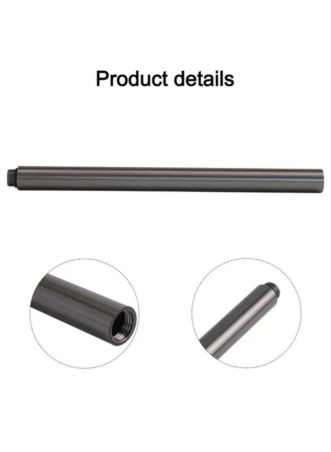 White Adjustable Stainless Steel Shower Extension Bar Wall Mounted Extender Rod With Secure Clamp - Image 4