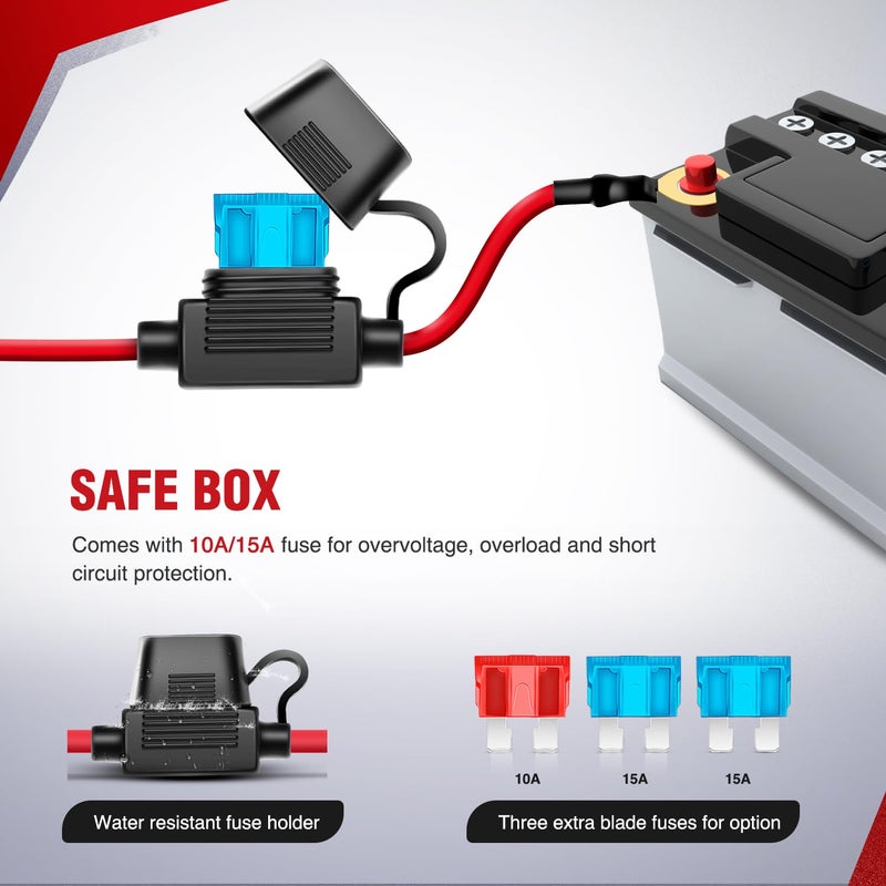Nilight Nilight NI -WA 07 LED Light Bar Wiring Harness Kit REAR LIGHTS 12V 5Pin Rocker Switch Laser On off Waterproof Switch Power Relay Blade Fuse-2 Lead,2 Years Warranty  - Image 2