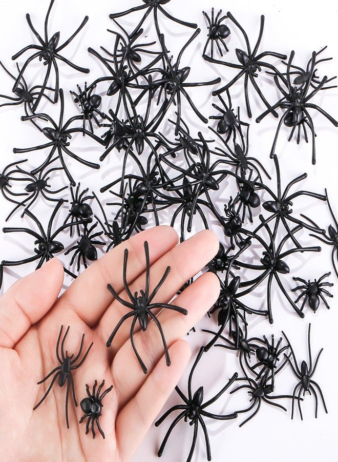 GlyinnHe 240 Pieces Realistic Plastic Spiders 3 Sizes Small Spider Toys Black Mini Fake Spiders Halloween Prank Props for Halloween Home Party Decorations - Image 3