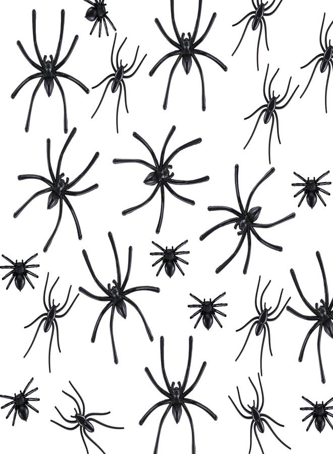 GlyinnHe 240 Pieces Realistic Plastic Spiders 3 Sizes Small Spider Toys Black Mini Fake Spiders Halloween Prank Props for Halloween Home Party Decorations - Image 4
