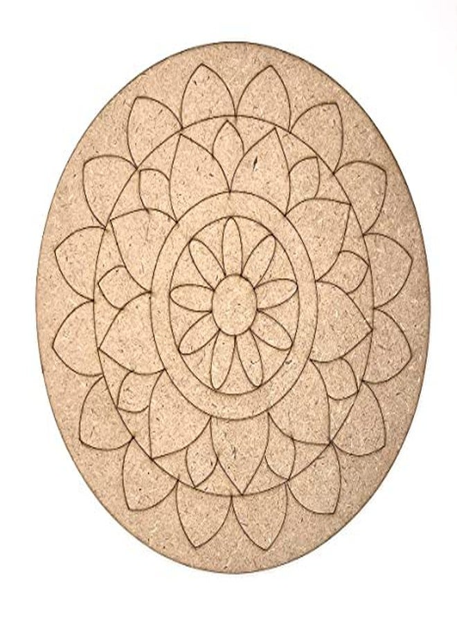 Adikala Engraved Mandala MDF Base for DIY | for Decorations, Festival Gift, Wedding Decorations 8. inch-Set Of 2 - Image 1