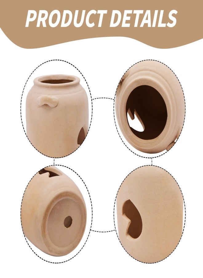 Saim Ceramic Jar Aquarium Decorations Betta Fish Tank Cave Accessories for Shrimp Cichlid Hiding Breeding Small Fish Bowl Hide Ornaments Betta Toys Hideout House - Image 4