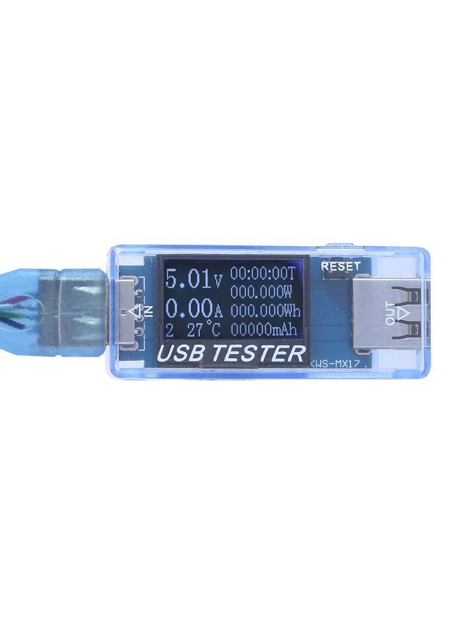 Thoraya - USB QC2.0 LCD Current Voltage Meter Battery Capacity Power Tester Voltmeter Ammeter (Blue) - Image 1