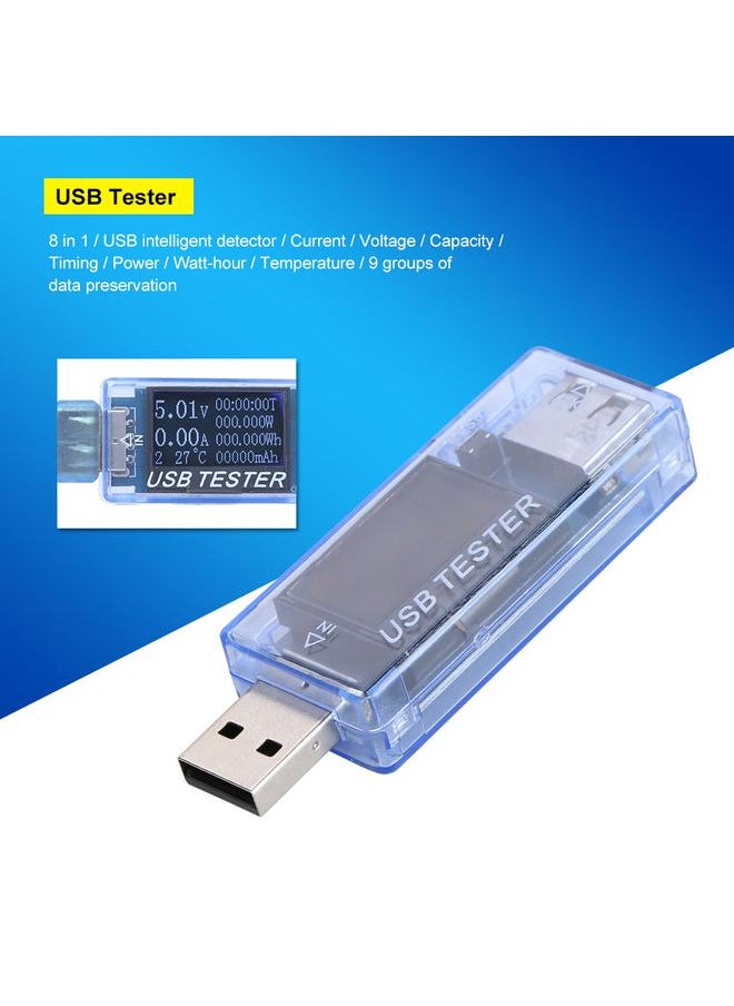 Thoraya USB QC2.0 LCD Current Voltage Meter Battery Capacity Power Tester Voltmeter Ammeter (Blue)  - Image 2