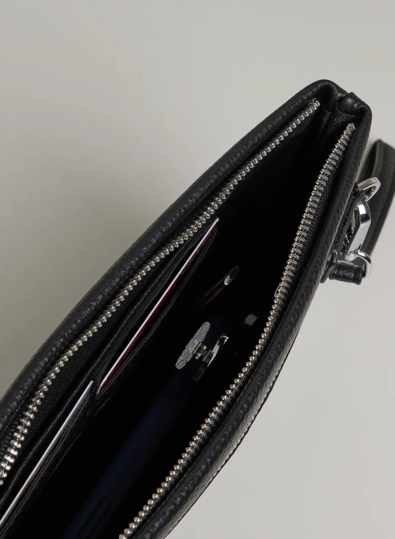 Robert Wood Genuine Leather Hawk Emboss Travel Wallet