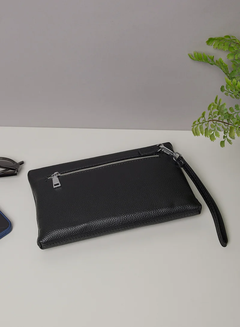 Robert Wood Genuine Leather Hawk Emboss Travel Wallet