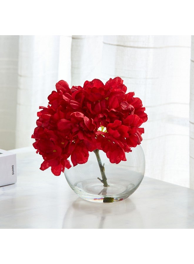 Home Box Liara Hydrangea Flower Arrangement with Still Water in Glass Pot 28 cm - Image 1