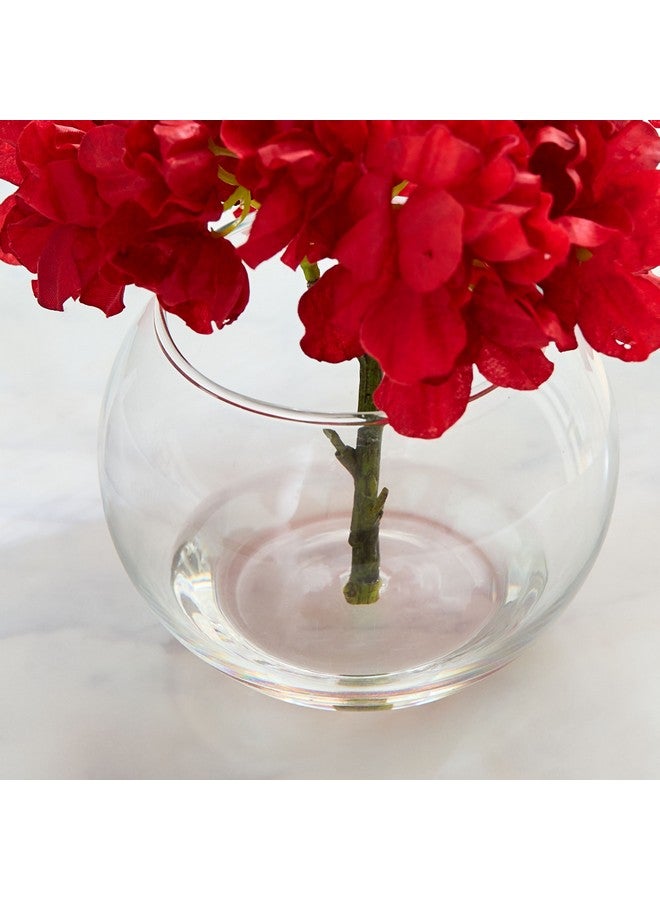 Home Box Liara Hydrangea Flower Arrangement with Still Water in Glass Pot 28 cm - Image 3
