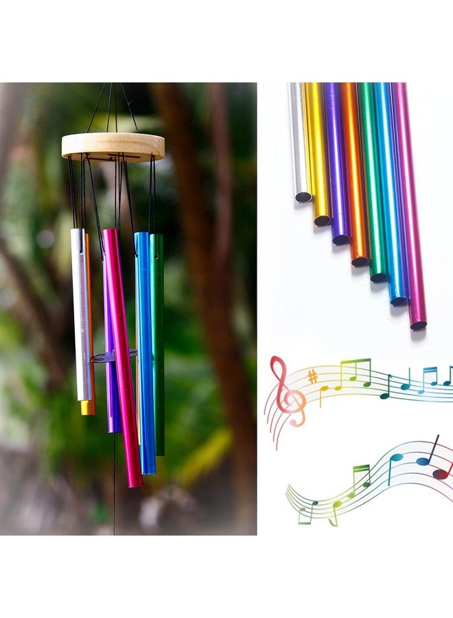 Lilone Brass 7 Color Pipes Wind Chimes For Home Decor (Made In India) | 24 Inch Long Jb799M - Image 2